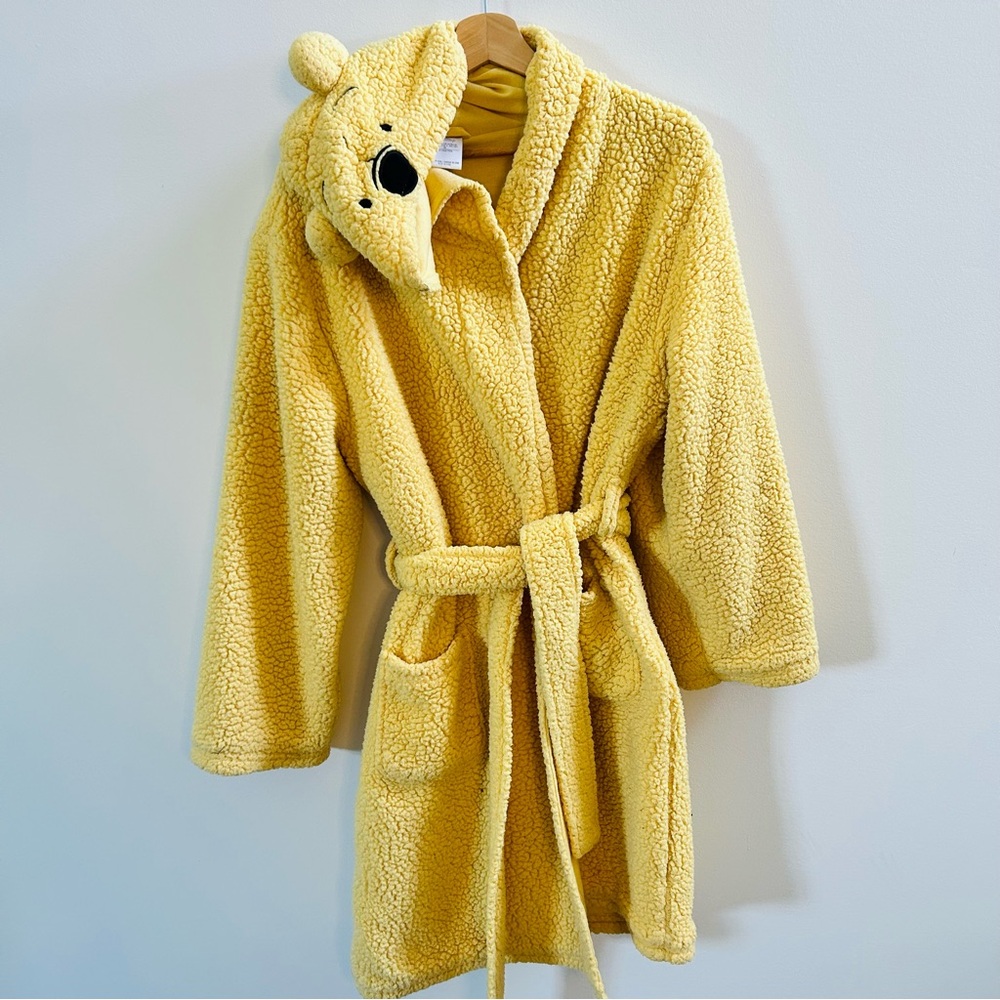 Disney Winnie the Pooh Yellow Plush Night Robe Size US M